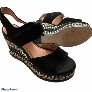 Caslon Aztec Espadrilles Sandal Wedge Black White Summer Dress